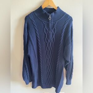 Aritzia demi Sunday best cable knit dress navy